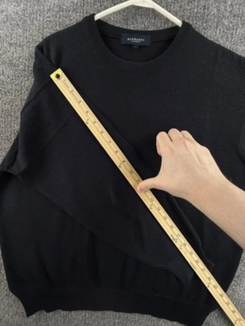 Burberry London Long Sleeve Mens Crew Neck 7 Navy Blue Sweater Pullover Logo